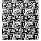 Rideaux De Douche Noir blanc gris Abstrait Patches géométriques (Devant)