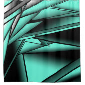 Rideaux De Douche Noir Blanc Turquoise Ombre Art Abstrait moderne (Devant)