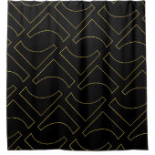 Rideaux De Douche Noir d'or minimal géométrique (Devant)