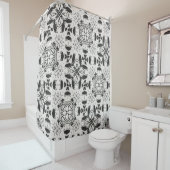 Rideaux De Douche Noir et blanc (En situation)