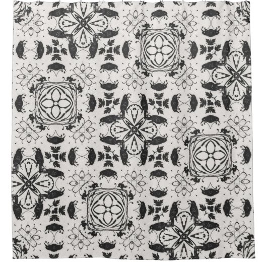 Rideaux De Douche Noir et blanc (Devant)