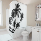 Rideaux De Douche Noir et blanc (En situation)