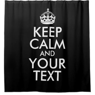 Rideaux De Douche Noir et blanc Conserver le calme et votre texte