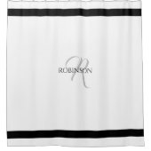 Rideaux De Douche Noir et blanc rayé moderne (Devant)