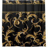 Rideaux De Douche Noir et or (Devant)