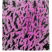 Rideaux De Douche Noir et rose du néon funky (Devant)