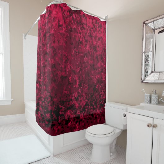 Rideaux De Douche Noir et rouge (En situation)
