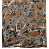 Rideaux De Douche Noir, Gris et Caramel Abstrait (Devant)