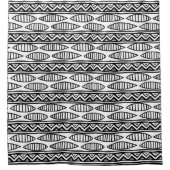 Rideaux De Douche Noir noir blanc Motif Africain boue tissu (Devant)
