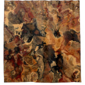 Rideaux De Douche Noir, rouge et rouille (Devant)