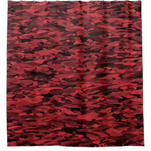 Rideaux De Douche Noir rouge Motif Abstrait (Devant)