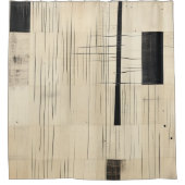 Rideaux De Douche Noir simple et beige japonais (Devant)