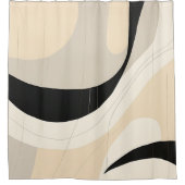 Rideaux De Douche Noir simple et beige japonais (Devant)