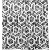 Rideaux De Douche Noir sur points blancs motif géométrique moderne (Devant)