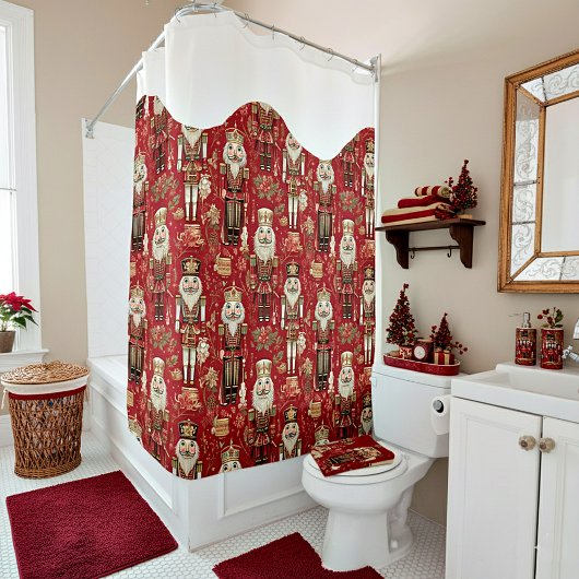 Rideaux De Douche Noisettes rouges motif Noël enneigé