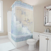 Rideaux De Douche Nom de famille Beach Ocean Waves Sand Starfish (En situation)