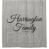 Rideaux De Douche Nom de famille personnalisé gris chic (Devant)