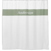 Rideaux De Douche Nom de famille personnalisé vert et blanc (Devant)