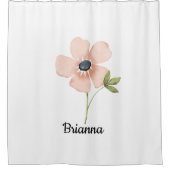 Rideaux De Douche Nom de fleur aquarelle rose (Devant)