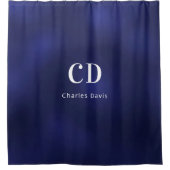 Rideaux De Douche Nom des initiales du monogramme bleu marine (Devant)