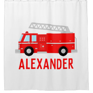 Rideaux De Douche Nom du camion d'incendie
