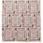 Rideaux De Douche Nom du collage personnalisé de l'aube à cheval de  (Devant)