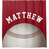 Rideaux De Douche Nom du joueur de baseball rouge (Devant)