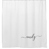 Rideaux De Douche Nom du monogramme blanc noir moderne (Devant)