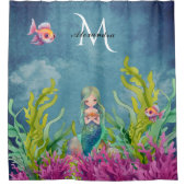 Rideaux De Douche Nom du monogramme mignon Sirène (Devant)