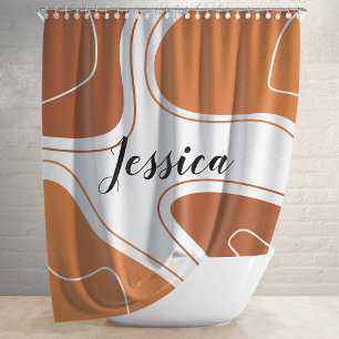 Rideaux De Douche Nom du Motif de forme Abstraite géométrique Brown
