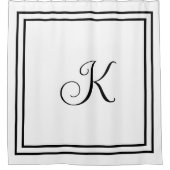 Rideaux De Douche Nom du script personnalisé noir blanc des initiale (Devant)