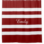 Rideaux De Douche Nom En Grille Rouge Et Blanc Moderne (Devant)