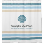 Rideaux De Douche Nom et emplacement personnalisés Maison de plage (Devant)