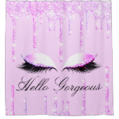 Rideaux De Douche Nom Eyelashes Maquillage Princes Rose Holographe d (Devant)