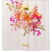 Rideaux De Douche Nom floral romantique brillant (Devant)