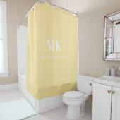 Rideaux De Douche Nom initial du monogramme blanc jaune (En situation)