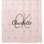 Rideaux De Douche Nom initial du monogramme or rose (Devant)