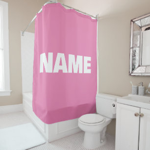 Rideaux De Douche Nom initial minimaliste personnalisable