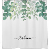 Rideaux De Douche Nom Monogram Eucalyptus Vert (Devant)