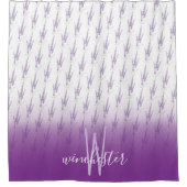 Rideaux De Douche Nom Monogram Farmhouse Lavender Flower Motif (Devant)