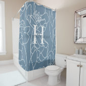 Rideaux De Douche Nom monogramme Fleur sauvage Moderne Élégant (En situation)