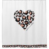 Rideaux De Douche Nom Motif Cœur de Léopard Guépard (Devant)