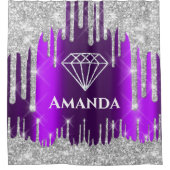 Rideaux De Douche Nom Parties scintillant nuptiales Lavettes gris vi (Devant)