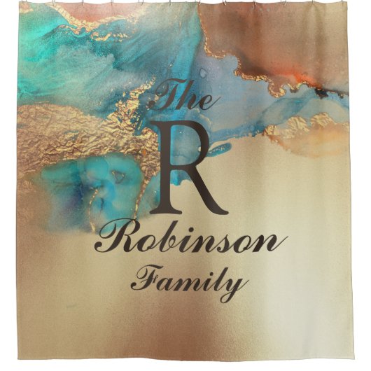 Rideaux De Douche Nom personnalisé Art (Devant)