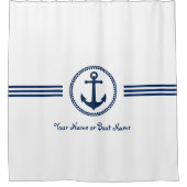 Rideaux De Douche Nom personnalisé chic Ancre moderne (Devant)