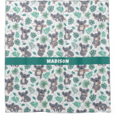 Rideaux De Douche Nom personnalisé Cute Koalas Motif (Devant)