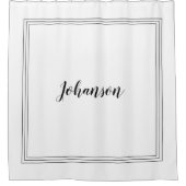 Rideaux De Douche Nom personnalisé Élégant noir et blanc (Devant)