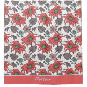 Rideaux De Douche Nom personnalisé floral transparent motif rose (Devant)