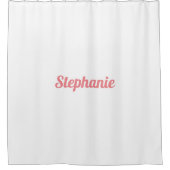 Rideaux De Douche Nom personnalisé Monogrammes Saumon rose blanc Déc (Devant)