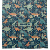 Rideaux De Douche Nom personnalisé Motif Dinosaur (Devant)